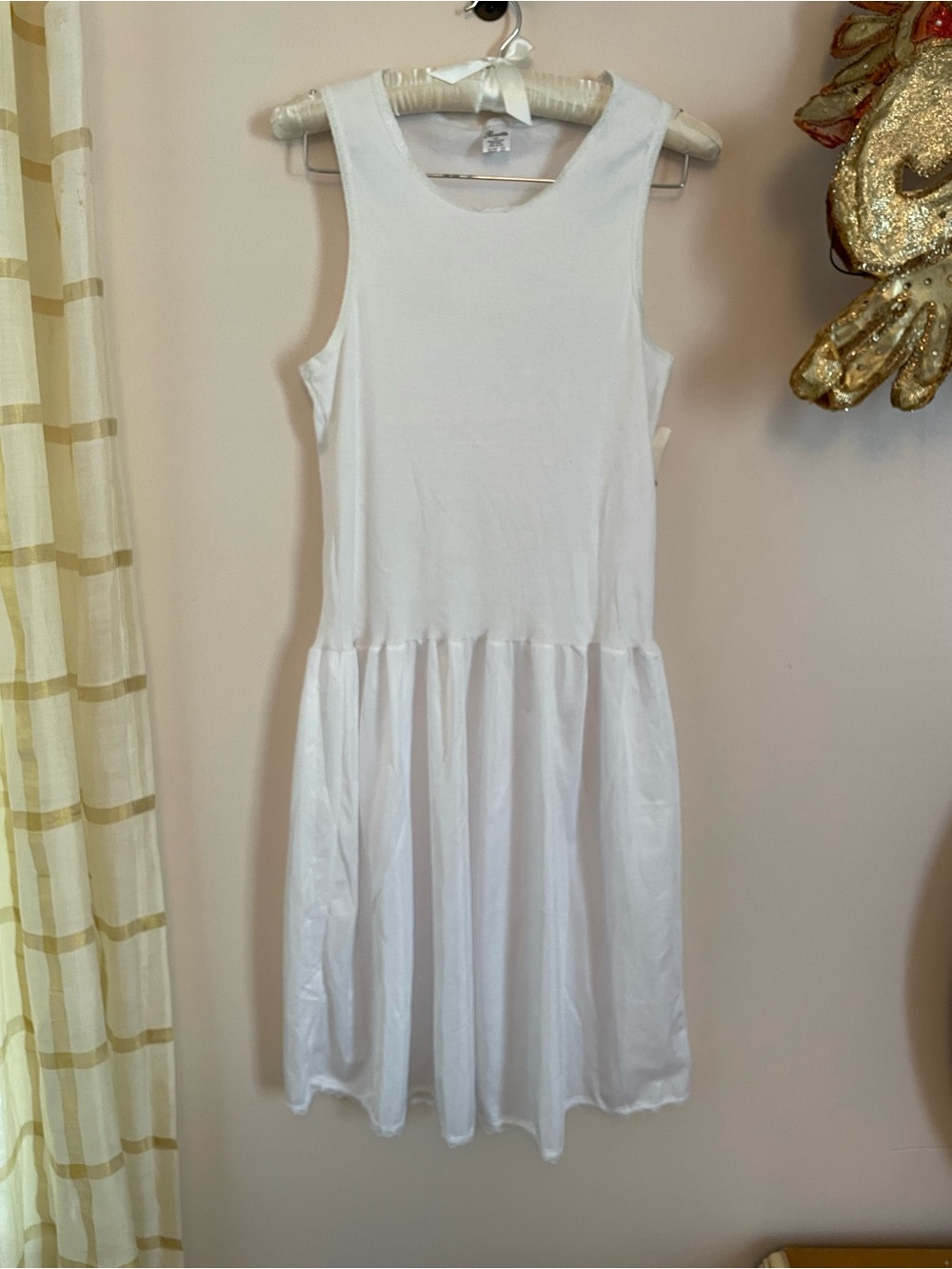 Sleeveless White Drop-Waist Kids Dress